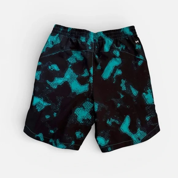 NWT New UNDER ARMOUR Black Teal Project Rock Woven Athletic Shorts Boys L - Picture 3 of 5